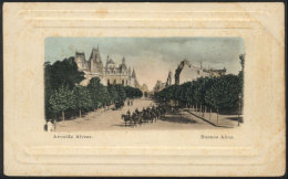 Buenos Aires: Alvear Avenue & Soldiers On Horses, Ed. A. Cantiello, Circa 1900, Rare! - Argentina