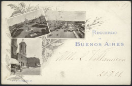 Buenos Aires: Varied Views, Ed. Peuser, Sent To Italy In 1901, VF Quality, Rare! - Argentinië