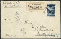 Registered Cover Franked By GJ.836 ALONE (Fonopost 1.18P.) Sent From Buenos Aires To Germany On 15/JA/1940, VF! - Autres & Non Classés