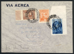 Airmail Cover Sent To France On 6/JA/1940, With Nice 3-color Postage Including The 1.32P. Fonopost (sheet Corner),... - Autres & Non Classés