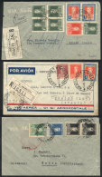 3 Airmail Covers (2 Registered) Sent To Italy And Germany In 1933/4, With Good Postages Of Stamps Of The San... - Andere & Zonder Classificatie