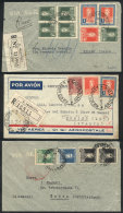 3 Airmail Covers (2 Registered) Sent To Italy And Germany In 1933/4, With Good Postages Of Stamps Of The San... - Autres & Non Classés
