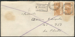 EXPRESS Cover Sent From 25 De Mayo To La Plata On 14/MAR/1932, Franked With Pair Of 20c. Revolution, VF And Rare! - Autres & Non Classés