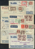 7 Airmail Covers Sent To Italy Between 1929 And 1934, Some Registered, Varied Postages And Rates, VF Quality! - Sonstige & Ohne Zuordnung