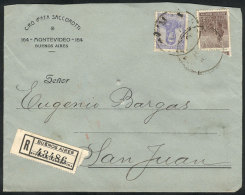 RARE MIXED POSTAGE: Registered Cover Sent From Buenos Aires To San Juan In 1914, Franked With 22c.: 20c. San... - Sonstige & Ohne Zuordnung