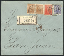 RARE COMBINATION OF 3 ISSUES: NON-PHILATELIC Cover Sent By Registered Mail From Buenos Aires To San Juan On... - Andere & Zonder Classificatie