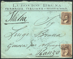 Cover Franked By GJ.36 X2 (8c.), Sent From Rosario To Italy On 2/AP/1891, VF! - Autres & Non Classés