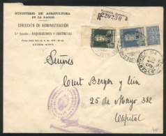Registered Cover Used In Buenos Aires On 13/MAY/1935 Franked With 30c. (10c. + 20c. San Martín With M.A.... - Dienstzegels