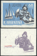 GJ.1447, 1968 Vito Dumas (single-handed Sailor), PROOFS Printed On The Paper Used For The Issue (with Gum And... - Poste Aérienne