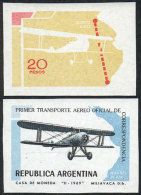 GJ.1481, 1969 First Airmail (airplane, Map), PROOFS Printed On The Paper Used For The Issue (with Gum And... - Autres & Non Classés