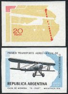 GJ.1481, 1969 First Airmail (airplane, Map), PROOFS Printed On The Paper Used For The Issue (with Gum And... - Other & Unclassified