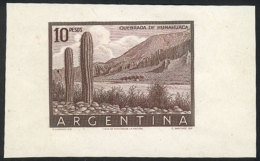GJ.1054, 1954/7 10P. Humahuaca (cactus And Mountains), DIE PROOF In Dark Chestnut, Printed On Thick Paper With... - Andere & Zonder Classificatie