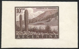 GJ.1054, 1954/7 10P. Humahuaca (cactus And Mountains), DIE PROOF In Dark Chestnut, Printed On Thick Paper With... - Other & Unclassified