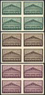 GJ.1029, 1954 Stock Exchange 100 Years, PROOFS On Ordinary Paper, BLOCKS OF 4 In The 3 Known Colors, VF Quality! - Andere & Zonder Classificatie