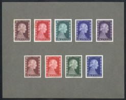 GJ.1022, 1952/3 50P. Eva Perón, 9 TRIAL COLOR PROOFS (adopted Color + 8 Different) Mounted On Card, Very... - Andere & Zonder Classificatie