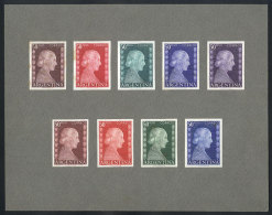 GJ.1022, 1952/3 50P. Eva Perón, 9 TRIAL COLOR PROOFS (adopted Color + 8 Different) Mounted On Card, Very... - Otros & Sin Clasificación