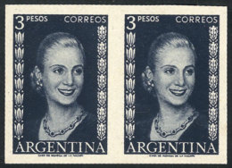 GJ.1014, 3P. Eva Perón, TRIAL COLOR PROOF (dark Blue), Pair Of VF Quality! - Andere & Zonder Classificatie