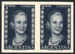 GJ.1014, 3P. Eva Perón, TRIAL COLOR PROOF (dark Blue), Pair Of VF Quality! - Sonstige & Ohne Zuordnung