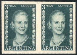 GJ.1014, 3P. Eva Perón, TRIAL COLOR PROOF (green), Pair Of VF Quality! - Other & Unclassified