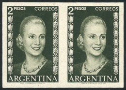 GJ.1013, 2P. Eva Perón, TRIAL COLOR PROOF (olive Green), Pair Of VF Quality! - Andere & Zonder Classificatie