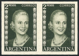 GJ.1013, 2P. Eva Perón, TRIAL COLOR PROOF (olive Green), Pair Of VF Quality! - Autres & Non Classés