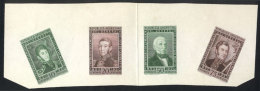 GJ.976 + 977 + 979 + 980, 1950 San Martín, MULTIPLE DIE PROOF Of The Engraved Values, Unadopted Colors,... - Andere & Zonder Classificatie