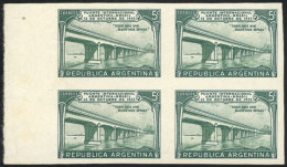 GJ.942, 1947 Bridge Argentina-Brazil, PROOF In The Adopted Color, Imperforate Block Of 4 On Unsurfaced Paper, VF... - Andere & Zonder Classificatie