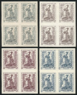 GJ.926, 1946 Unknown Soldier, 4 TRIAL COLOR PROOFS In Blocks Of 4 Printed On Paper Glazed On Both Sides (3) Or... - Other & Unclassified