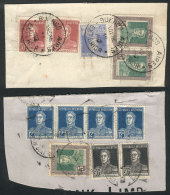 2 Fragments With Very Good Postages Of The Issue San Martín W/o Period, VF Quality, Very Colorful And... - Autres & Non Classés