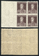 GJ.576PH, 1923 2c. San Martín With Period, Block Of 4, The Left Pair Is IMPERFORATE, MNH, Excellent Quality,... - Sonstige & Ohne Zuordnung