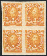 GJ.113P, 1889 50c. Mitre, IMPERFORATE Block Of 4, MNH, Excellent Quality! - Other & Unclassified