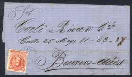 GJ.38, On Folded Cover With GUALEGUAYCHU Cancel With Maltese Cross Of 19/DE/1869, VF Quality! - Andere & Zonder Classificatie