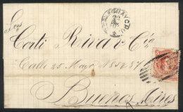 GJ.38 (defects) , On Folded Cover Dated 22/DE/1872, Canceled With Semi-mute "G" Barred Oval, Along Datestamp Of... - Andere & Zonder Classificatie