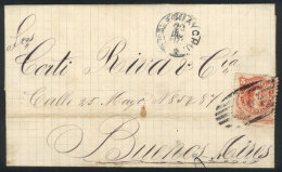 GJ.38 (defects) , On Folded Cover Dated 22/DE/1872, Canceled With Semi-mute "G" Barred Oval, Along Datestamp Of... - Otros & Sin Clasificación