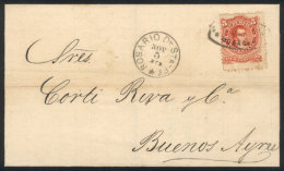 GJ.38, Tied On Folded Cover By Double Ellipse "Admon De C. De Rosario" Cancel Along Datestamp Of  5/NOV/1872,... - Other & Unclassified