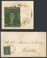 GJ.23, 10c. Green, Worn Impression, Franking A Folded Cover Sent To Córdoba, With Double Circle "ADMON. DE... - Briefe U. Dokumente