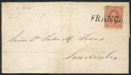 GJ.20, 3rd Printing, Orangish Dun-red, Franking An Entire Letter Dated Goya 8/DE/1865, Sent To San Nicolás... - Briefe U. Dokumente