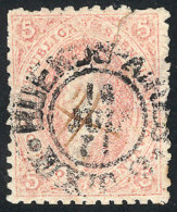VERY LATE USE: GJ.20, 3rd Printing In A Rare Light Rose Color, Double Cancellation: Pen Cancel And Double Circle... - Used Stamps