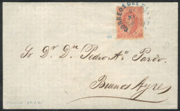 GJ.19, 1st Printing, Notable Example Of Very Clear Impression, Franking A Folded Cover Sent From PARANÁ To... - Covers & Documents