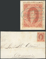 GJ.19, 1st Or 2nd Printing (worn Impression), Franking A Front Of A Folded Cover To Concordia, Blue Oval PASO DE... - Lettres & Documents