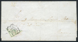 GJ.2BID, 10c. Diagonal Bisect, Franking A Complete Folded Letter Dated 14/MAY/1859, To Rosario, Cancelled... - Covers & Documents