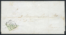 GJ.2BID, 10c. Diagonal Bisect, Franking A Complete Folded Letter Dated 14/MAY/1859, To Rosario, Cancelled... - Briefe U. Dokumente