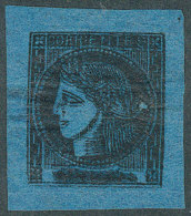 GJ.7b, Dark Blue With DOUBLE IMPRESSION Variety, Very Rare. With A Tiny Fault Of No Importance. Very Scarce Stamp,... - Corrientes (1856-1880)