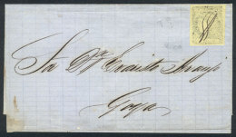 GJ.6, Yellow, Rare Example With Almost Dry Impresion (without Ink), Completely Blurred And Illegible, Franking A... - Corrientes (1856-1880)