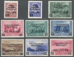 Michel 20/28, 1944 Cmpl. Set Of 9 Overprinted Values, MNH, Very Fine Quality, Catalog Value Euros 300 - Occ. Allemande: Montenegro