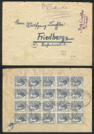 Cover Sent From Diethensdorf To Friedberg On 29/JUN/1948, With Attractive Postage On Back (12Pf. In Block Of 20... - Otros & Sin Clasificación