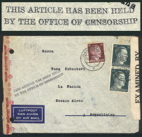 Airmail Cover Delivered 3 YEARS LATE!: Cover Sent From Hamburg To Argentina On 14/NO/1942, With Nazi (OKW) And... - Briefe U. Dokumente