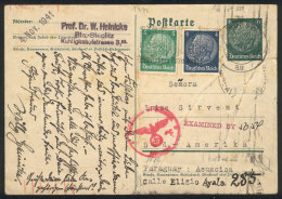 Card Sent From Berlin To PARAGUAY On 4/NO/1941, With Nazi And Allied Censor Marks, Some Natural Creases Produced... - Brieven En Documenten