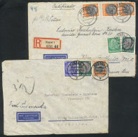 2 Airmail Covers Sent From Kassel To Argentina In 1939/40, Interesting Nazi Censorship And Nice Postages! - Brieven En Documenten