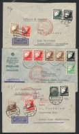 3 Airmail Covers Sent To Argentina In 1936/7, Nice Postages! - Brieven En Documenten